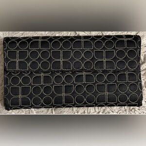 KATE SPADE black nylon foldover wallet